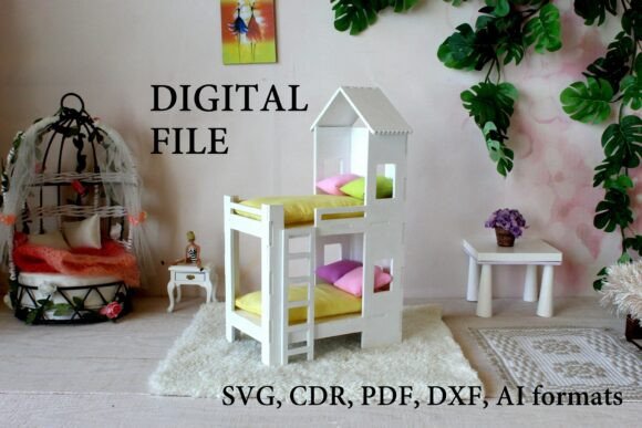 Download Miniature Bunk Bed Digital File 1:12 - Digital file Collection