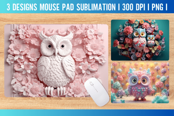Download 3D Owl Mouse Pad Sublimation - Mouse pad sublimation Collection