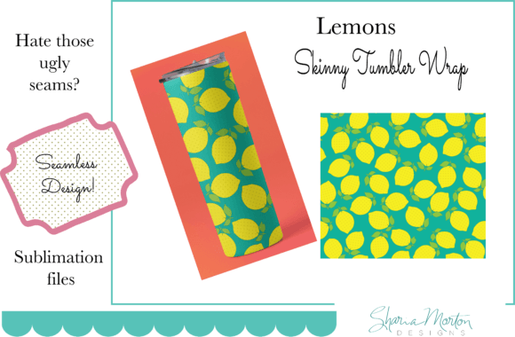Download 20 Oz Tumbler Wrap Lemons Sublimation - Tumbler Collection