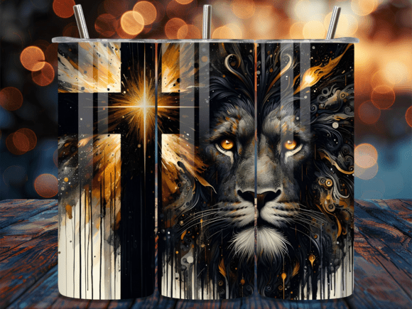 Download Religious Lion Cross Christian Tumbler - Tumbler Collection