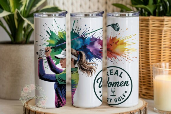 Download Dynamic Golf Woman Watercolor Tumbler - Tumbler Collection