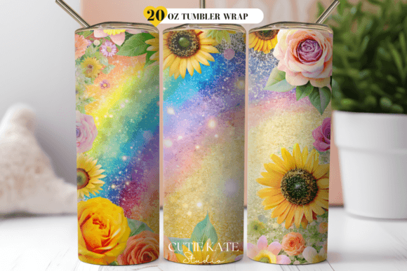 Download Rainbow Sunflowers Tumbler Designs - Tumbler Collection