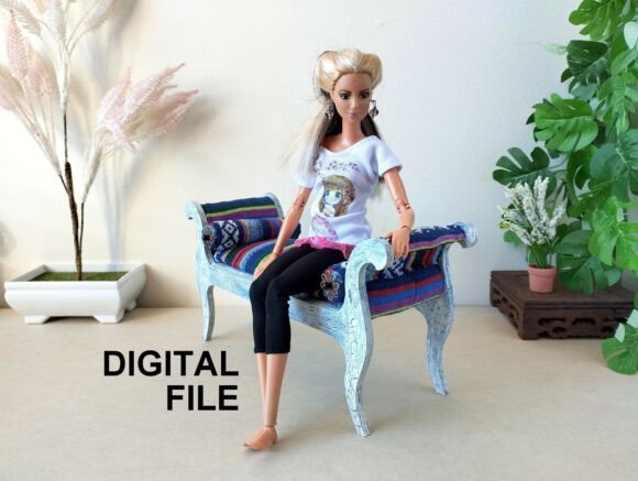 Download Miniature Backless Sofa Digital File 1:6 - Premium Resources