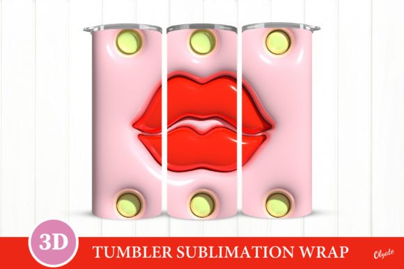 Download 3D Puff Lips Sublimation Tumbler. 3D Tum - Tumbler Collection