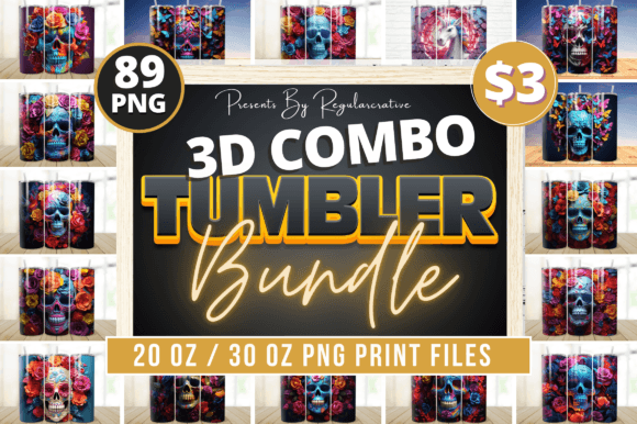 Download 3D Sublimation Tumbler Wrap Huge Bundle - Tumbler Collection