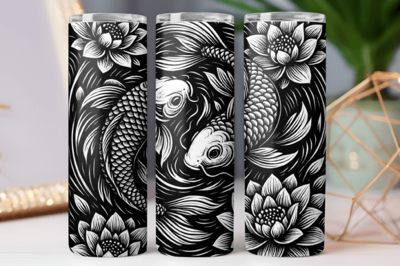 Download Japan Koi Fish Tumbler Wrap Photo Png - Tumbler Collection