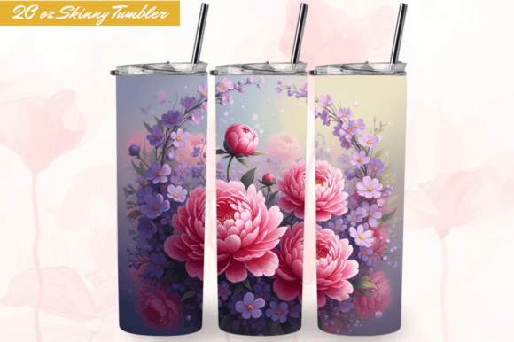Download Watercolor Flowers 20OZ Tumbler Wrap PNG - Tumbler Collection