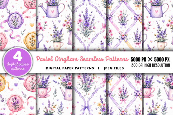 Download Pastel Gingham Digital Paper Pattern - Premium Bundle