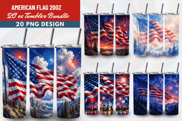 Download American Flag 20oz Tumbler Wrap Bundle - Tumbler Collection