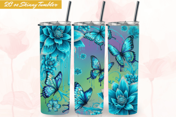 Download Teal Drips Sweet Pea Tumbler Wraps PNG - Tumbler Collection