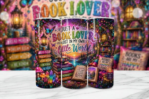 Download Book Lover Lost in World Tumbler Wrap - Tumbler Collection