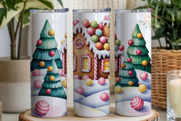 Download Gingerbread House Watercolor Tumbler - Tumbler Collection