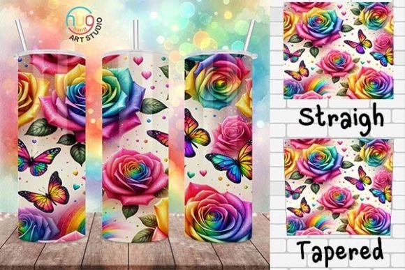 Download Rainbow Watercolor Roses Pride Tumbler - Tumbler Collection