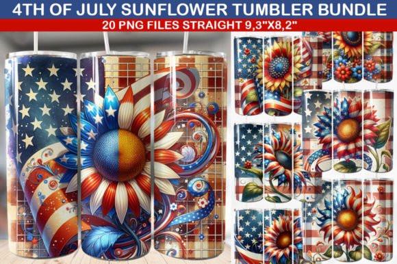Download 4th of July Sunflowers Tumbler Bundle - Tumbler Collection