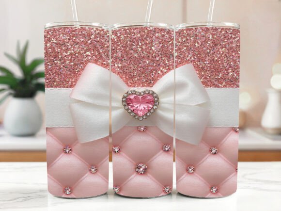 Download Half Soft Pink Glam 3D Tumbler Wrap PNG - Tumbler Collection