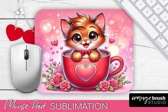 Download Valentines Mouse Pad Sublimation Cat PNG - Mouse pad sublimation Collection