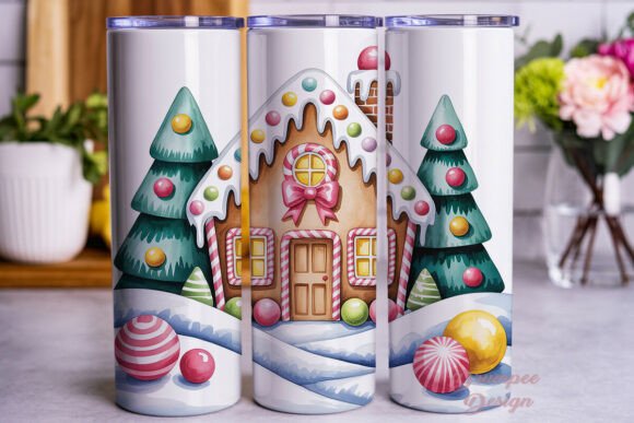 Download Gingerbread House Watercolor Tumbler - Tumbler Collection