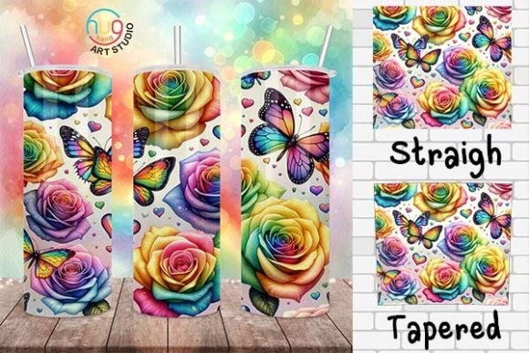 Download Rainbow Watercolor Roses Pride Tumbler - Tumbler Collection