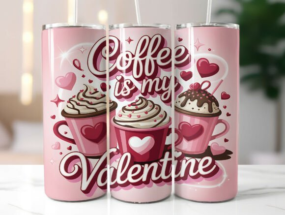 Download Coffee is My Valentine 20oz Tumbler Wrap - Tumbler Collection