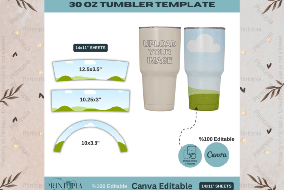 Download 30oz Canva Tumbler Wrap Template 146 - Tumbler Collection