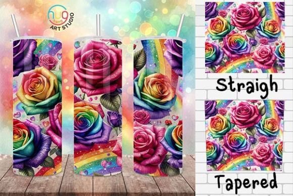 Download Rainbow Watercolor Roses Pride Tumbler - Tumbler Collection