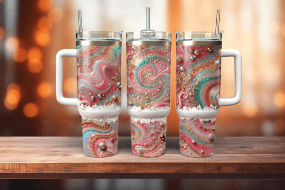 Download Rainbow Marble Neon Gold Glitter Tumbler - Tumbler Collection