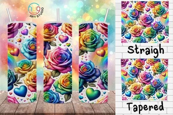 Download Rainbow Watercolor Roses Pride Tumbler - Tumbler Collection