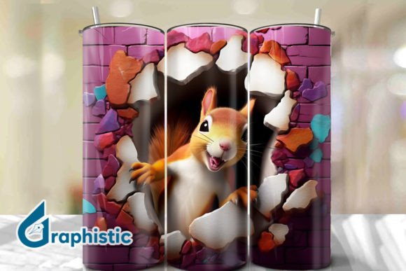 Download Torn Squirrel 3D Tumbler Wrap - Tumbler Collection