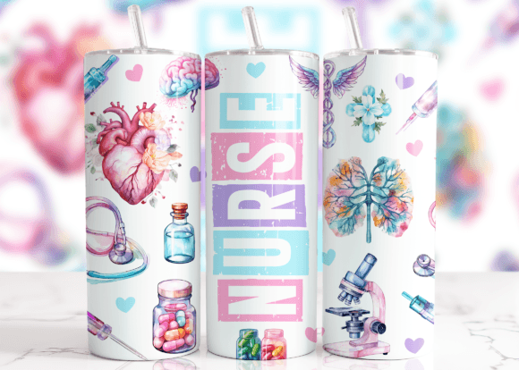 Download Pastel Nurse Tumbler Wrap - Tumbler Collection