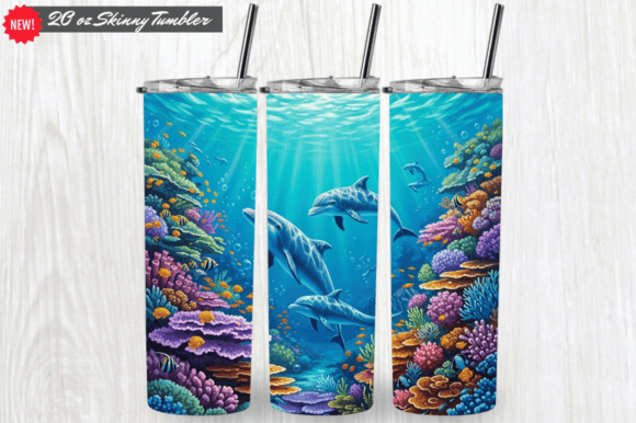 Download 3D Ocean Dolphins Summer Tumbler 20 Oz - Tumbler Collection
