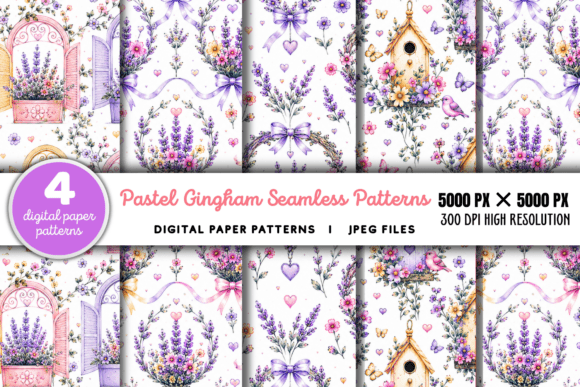Download Pastel Gingham Digital Paper Pattern - Premium Bundle