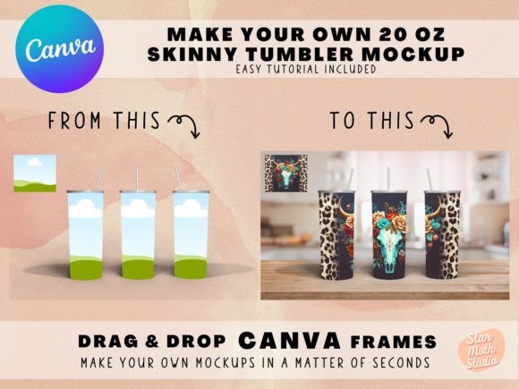 Download Frames for CANVA - Skinny Tumbler Mockup - Tumbler Collection